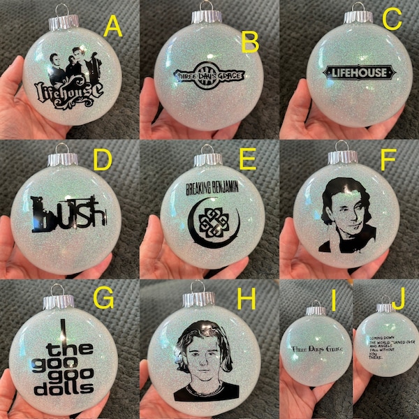 Handmade “Matchbox 20, Bush, Breaking Benjamin, Gavin Rossdale, Lifehouse” Christmas ornaments! see details!