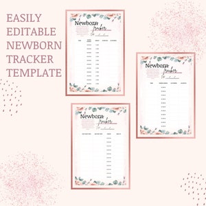Editable & Printable Newborn Tracker (Nap Schedule / Breastfeeding / Bottle Feeding Tracker)