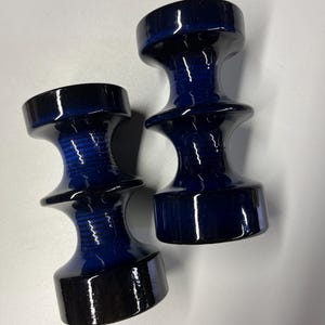 Steuler / Cari Zalloni blue pottery candle holder
