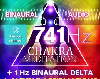 Solfeggio 741Hz with Affirmations + Delta 1Hz Binaural Throat Chakra Meditation Session