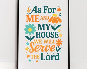 Christian Wall Art Bible Verse Wall Decor As For Me And My House Sign Scripture Home Decor Religious Wall Art Joshua 24:15