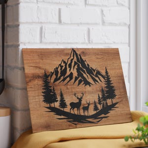 Deer Glass Cutting Board Wildlife Cutting Board Rustic Deer Cutting Board Nature-Inspired Cutting Board Deer Hunter Gift Country Home Decor