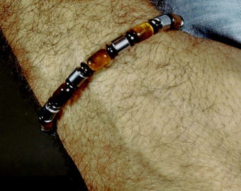 Tiger Eye's & Hematite Bracelet for Men – Strength, Focus, Healing and Grounding Energy Jewelry