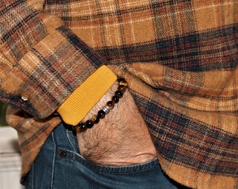 Tiger's Eye Bracelet: Handmade 8mm Natural Stone Protection Jewelry