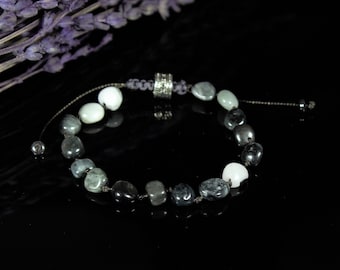 Raw Pietersite Macrame Bracelet: Knotted Eagle Eye Gemstone, Silver Accent