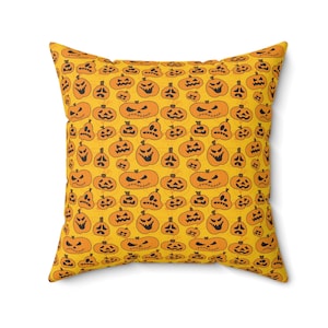 Halloween Jack-O-Lantern Pumpkins Decorative Throw Pillow