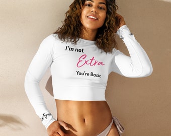 Du bist Basic Langarm Crop Top