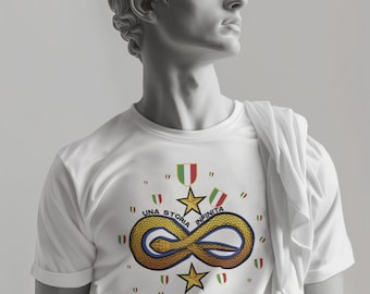 T-shirt inter seconda stella scudetto in cotone biscione infinito