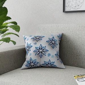 Almohada de Navidad, Almohada de copo de nieve, Almohada de invierno, Varios tamaños