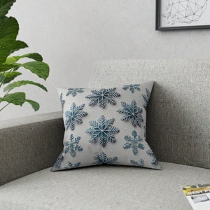 Almohada de Navidad, Almohada de copo de nieve, Almohada de invierno, Varios tamaños