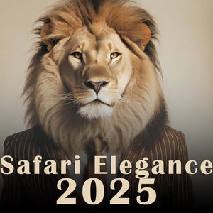 Safari Elegance - 2025 wall calendar featuring furry friends dressed to impress