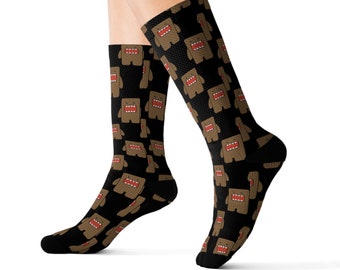 Domo Kun Socks, Kawaii Socks, Cute Domo Kun Socks, Sublimation Socks