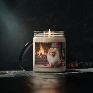 Christmas Toy Pomeranian Dog Soy Candle