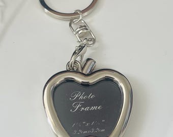 Apple shape Photo Frame Keychain for DIY gift/Project-   1 1/4” apple frame