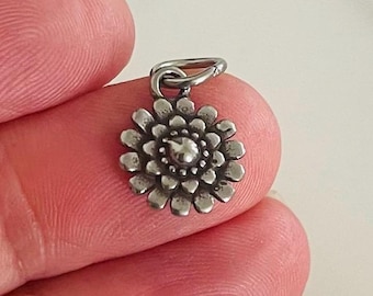 small Stainless steel Flower charm-Measures 11mm-comes with jump ring