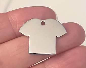 Stainless steel Jersey charm-mirrored finish on both sides-Measure 25mm x 20mm-comes with jump ring