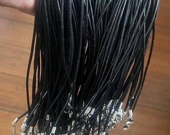 17" plus 1 1/2” extension Leather cord necklace-1.5mm thick Necklace for jewelry making-necklaces with clasp