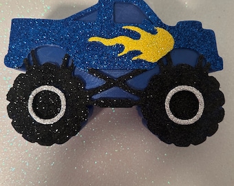 Boys Girls Kids Resin Monster Truck NIGHT LIGHT blue monster jam epoxy handmade art craft bed time night time camping outdoors vrrooommm