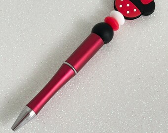 Kids Girls Children Minnie Mouse Red Bow Bead PEN vibrant colors party birthday vacation pool school holiday school