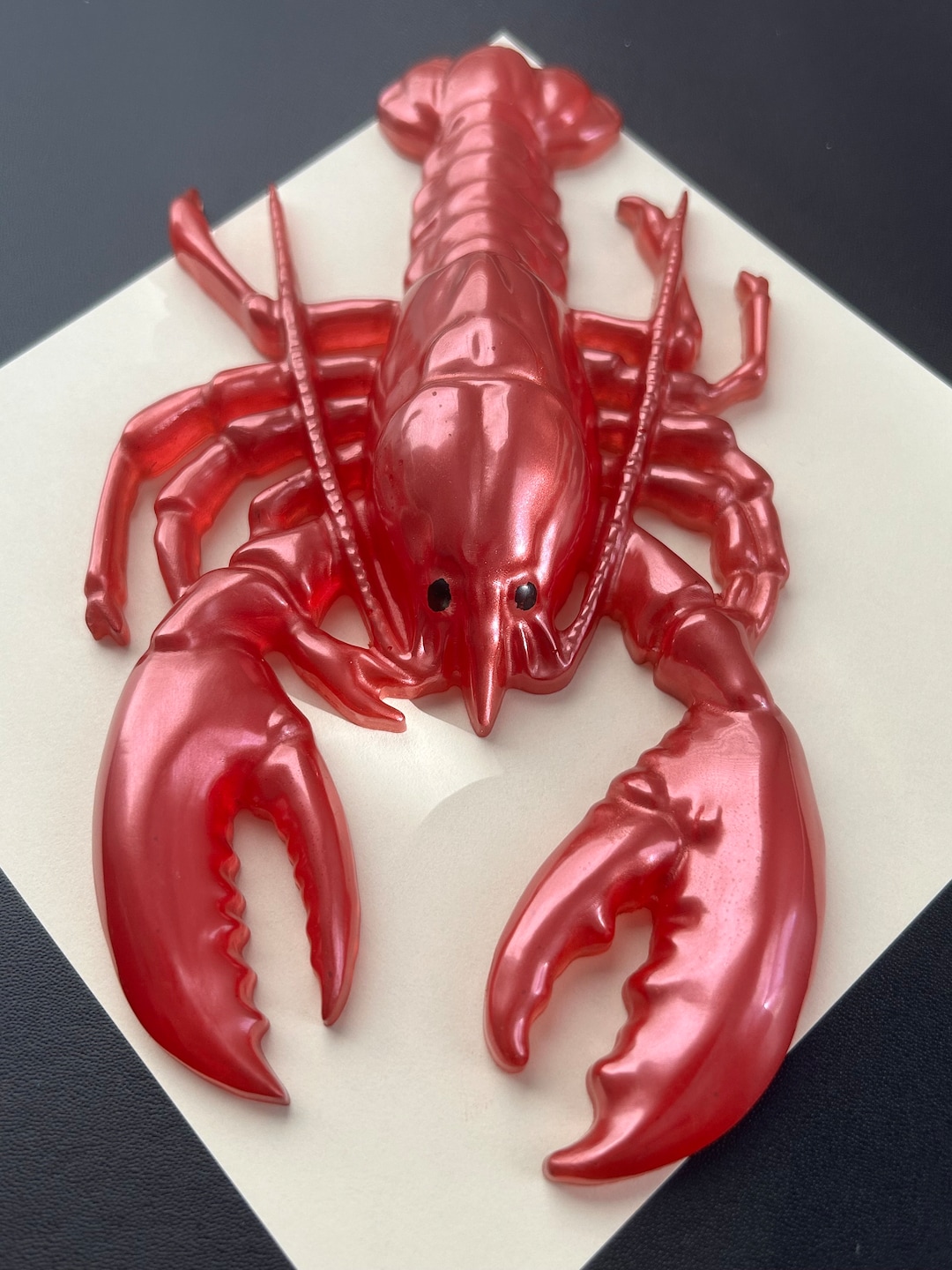 Betsy the Lobster Resin Red Lobster Epoxy Handmade Figurine Art Craft