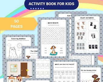 Printable Kids Activity Book: 50 Fun Learning Pages (Ages 3-7) (Digital Download)