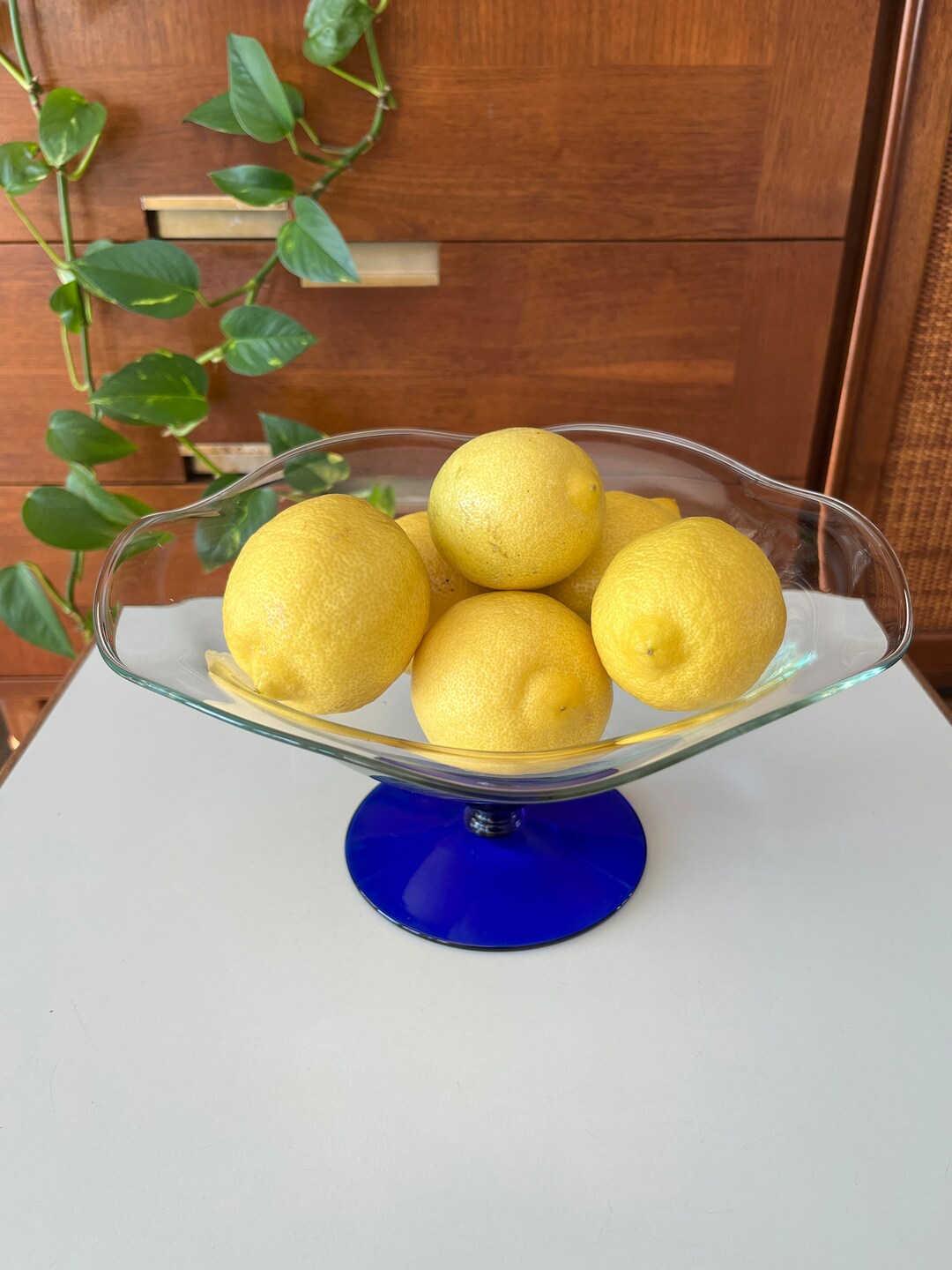 Vintage Cobalt Blue Ruffle Bowl - Etsy