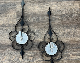 Vintage Elgin Starburst Candle Sconce Pair to Match Elgin Clocks