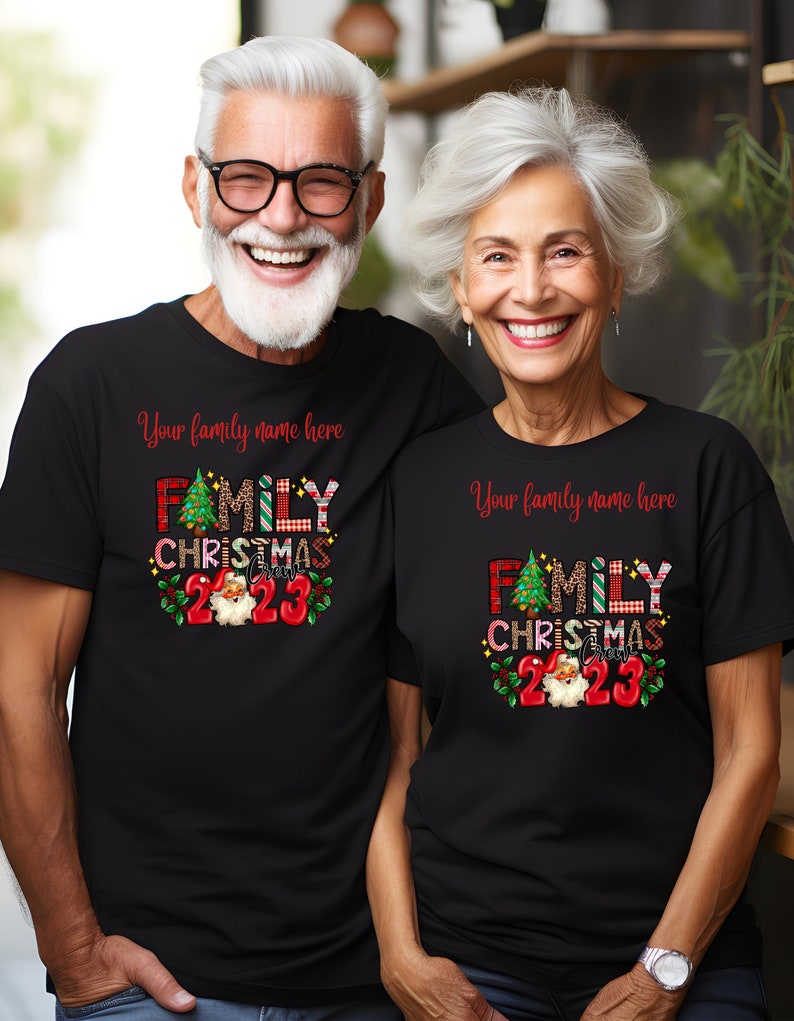 Matching Christmas Family Shirts Custom Name Graphic Tees Etsy