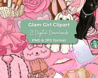 Glam Girl Clipart | Digital Download | Clipart Bundle
