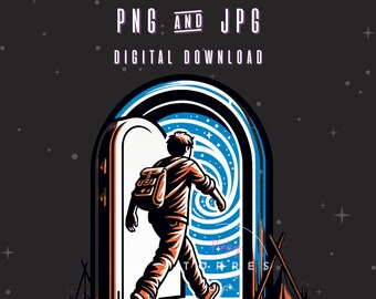 Hacia el abismo, ciencia ficción, PNG y JPG / Descarga digital