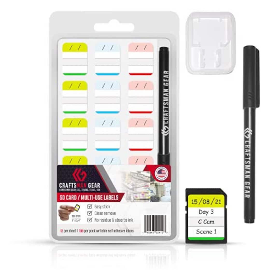 SD Memory Card Label Stickers Color 6 Coded 120 Count 12 Etsy
