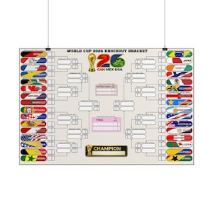 2026 World Cup Round of 32 Bracket | Knockout Stage Printable | Tournament Wall Chart | Fillable Soccer Bracket (Digital Download)