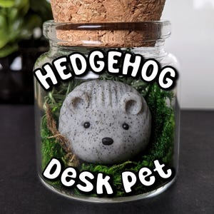 Polymer Clay Hedgehog Desk Pet: Artificial Moss Terrarium
