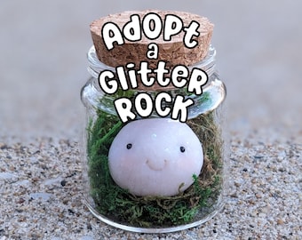 Adopt a Glitter Rock Desk Pet