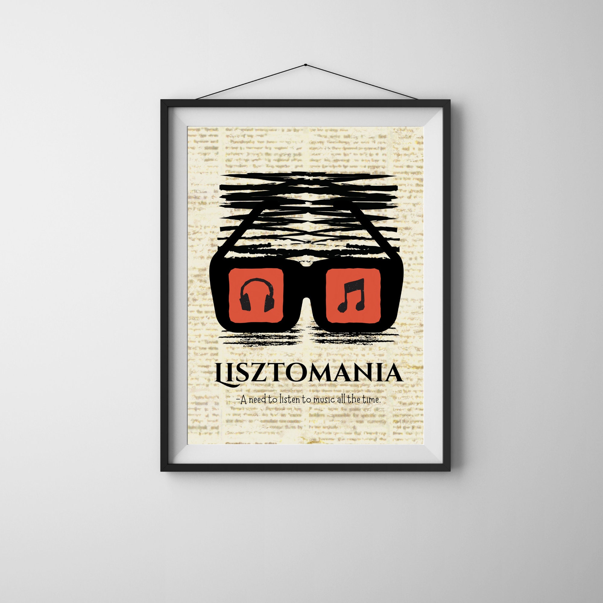 Lisztomania Wall Art, Word Art, Quote Art, Music Art, Headphones