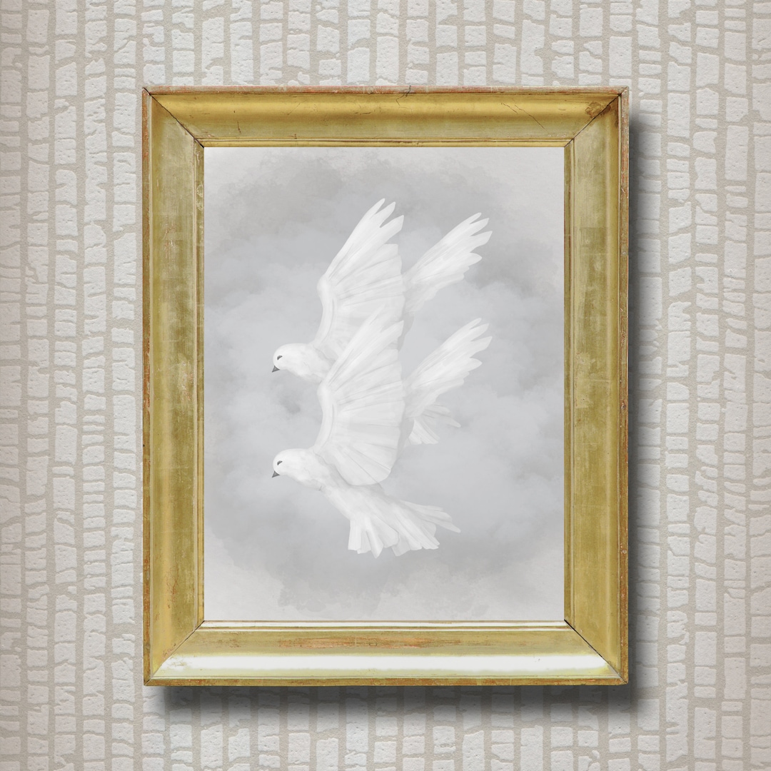 Fresh Look at Serenade In Flight White Dove Doves Bird Art Nature Art