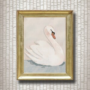 Lunar Reflections | white swan, swan art, swan painting, swan lake, bird art, bird drawing, pencil drawing, aesthetic room décor, eclectic