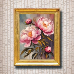 Blushing Peony | pink peonies painting, peonies, peony painting, peony wall art, peony art, watercolor flower, pink flower, blush wall art