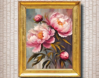 Blushing Peony | pink peonies painting, peonies, peony painting, peony wall art, peony art, watercolor flower, pink flower, blush wall art