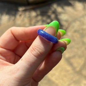 Resin Galaxy Ring, Blue Balck and Purple Sparkling Glitter Ring
