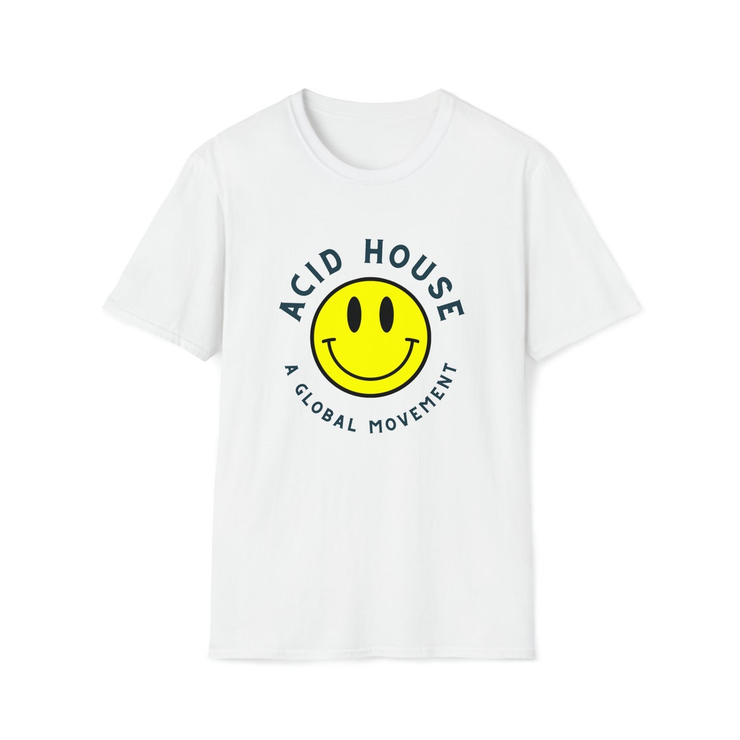 Acid House Smiley Face Tee T Shirt Viral 80s 90s Party Etsy