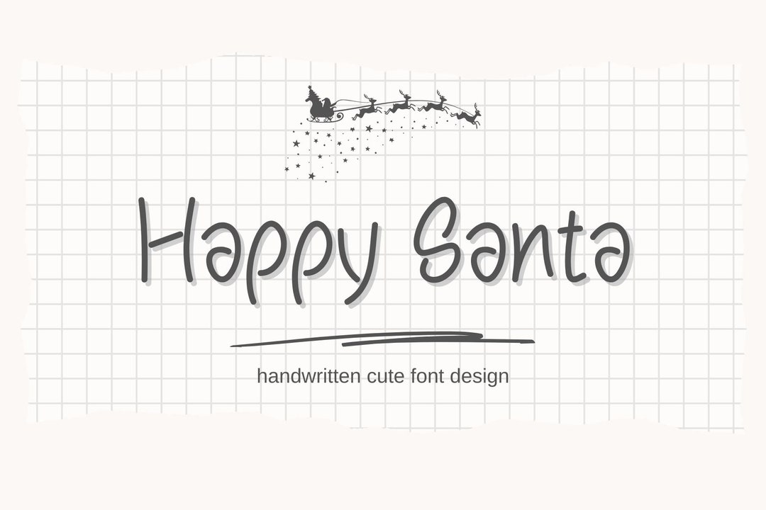 Happy Santa Font,christmas Font,neat Handwritten Font,handwriting Font
