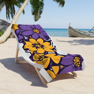 Blumenparadies Strandtuch Blumenstrandtuch, Geburtstagsgeschenk, Strandliebhabergeschenk, Sommerurlaub, einzigartiges Geschenk, Strandtuch
