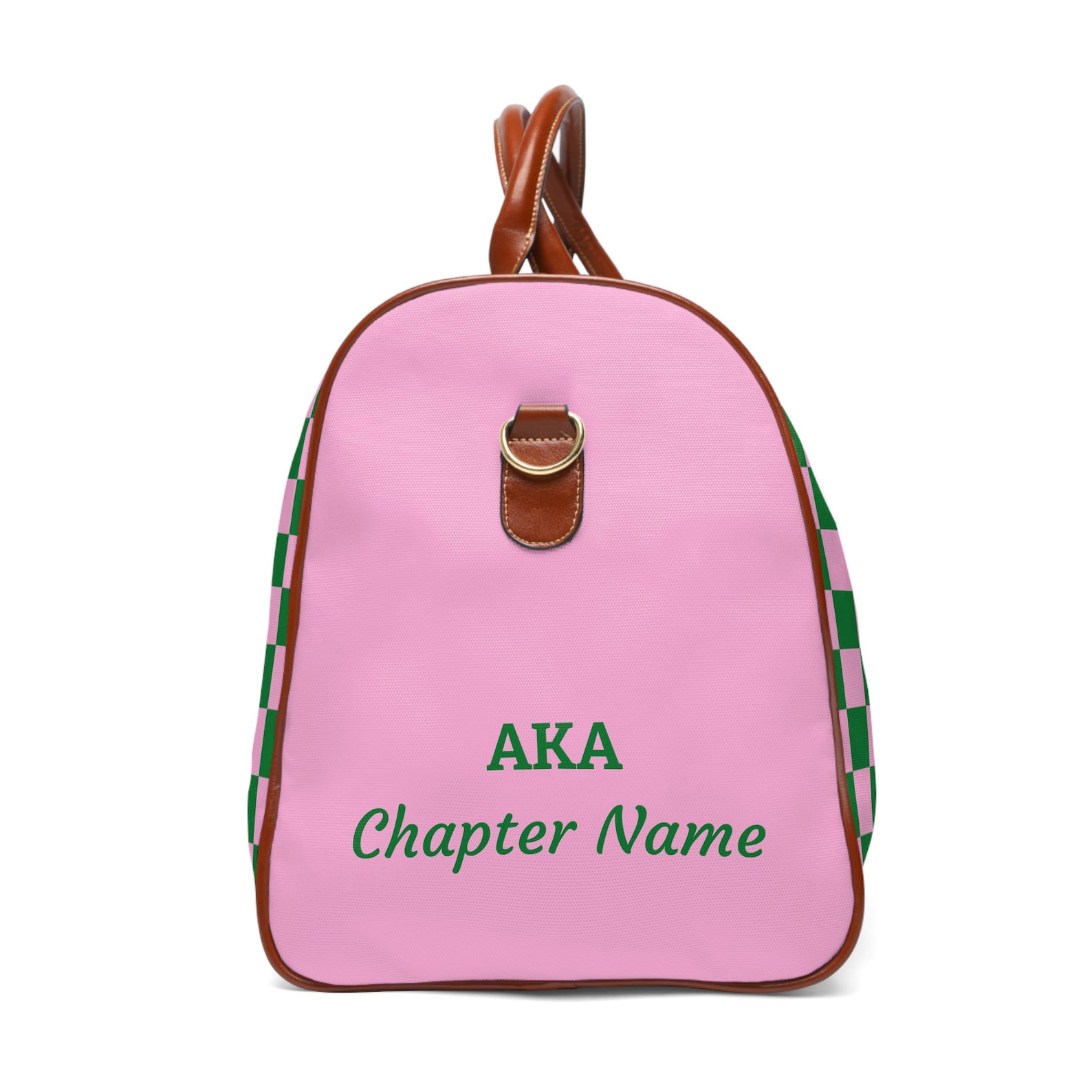 Checkmate AKA Inspired Bag, AKA Pink & Green Elegant Duffle Bag ...