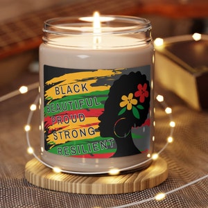 Melanin Candle, Affirmation Candle, Black History Candle, Pan African Gifts, Black Woman Gift, Black Owned Business, Black History Gift
