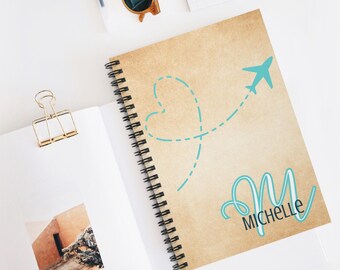 Viajante, Caderno personalizado, Diário com nome e monograma COLORIDO, Presentes para funcionários, Caderno personalizado, Caderno com monograma personalizado com nome
