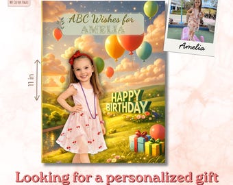 Libro di compleanno personalizzato con l'alfabeto: album fotografico personalizzato per bambini