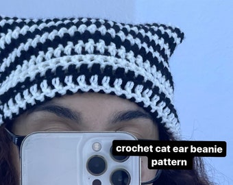 No- Sew Crochet Cat Ear Beanie Pattern