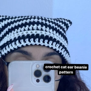 No- Sew Crochet Cat Ear Beanie Pattern