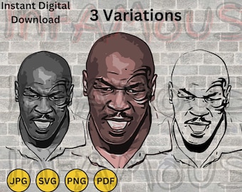 Digital Download Mike Tyson Mugshot Image High Resolution Printable | SVG PNG PDF | Clip Art | jpg dxf eps wall art